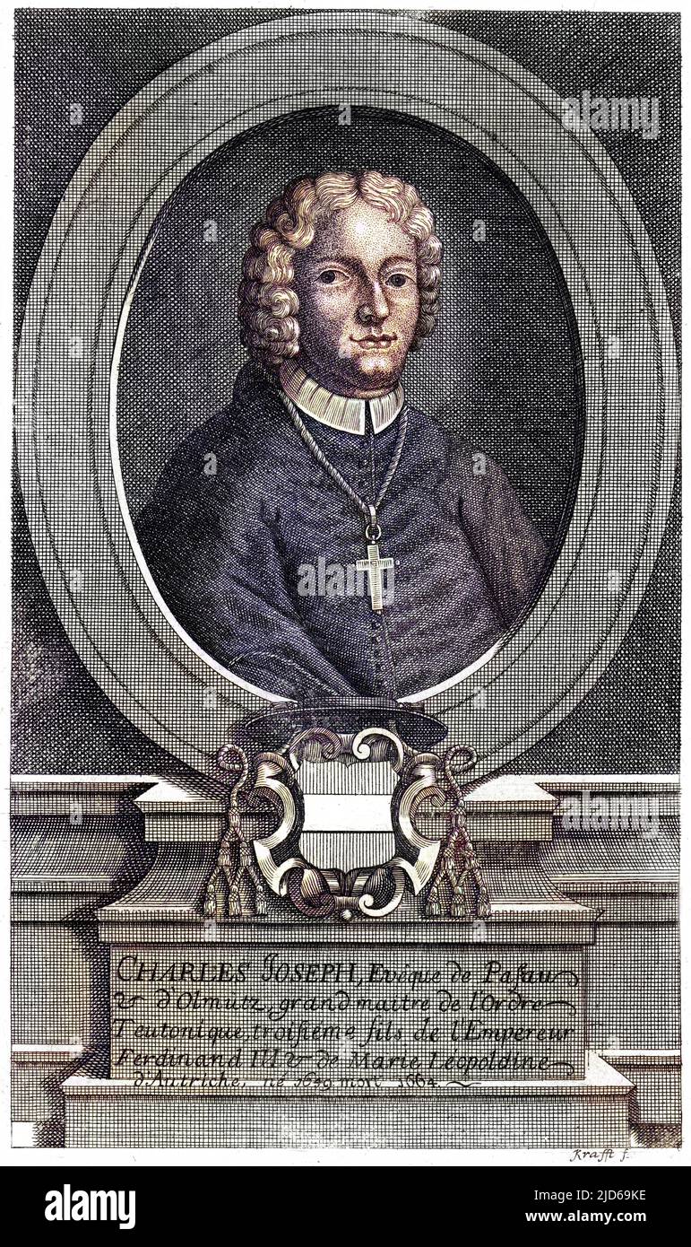 CARL JOSEPH, churchman allemand, troisième fils de l'empereur Ferdinand III, évêque de Passau, Grand Maître des chevaliers teutoniques. Version colorisée de : 10162039 Date: ? - 1664 Banque D'Images