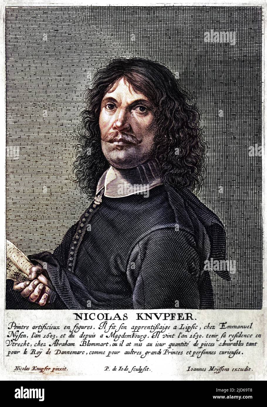 NICOLAS KNUPFER artiste allemand de Leipzig qui a travaillé pour le roi du Danemark et d'autres grands princes 'et personnes curiers' ! Version colorisée de : 10162378 Date: 1603 - 1660 Banque D'Images