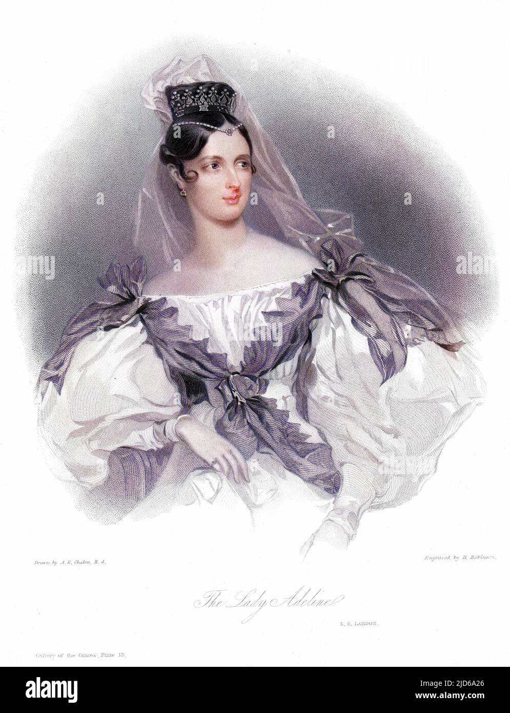 LETITIA ELIZABETH LANDON épouse de George Maclean, gouverneur du château de Cape Coast, Afrique de l'Ouest : poète et romancier extrêmement populaire et prolifique qui est malheureusement mort jeune. Version colorisée de : 10162696 Date: 1802 - 1838 Banque D'Images