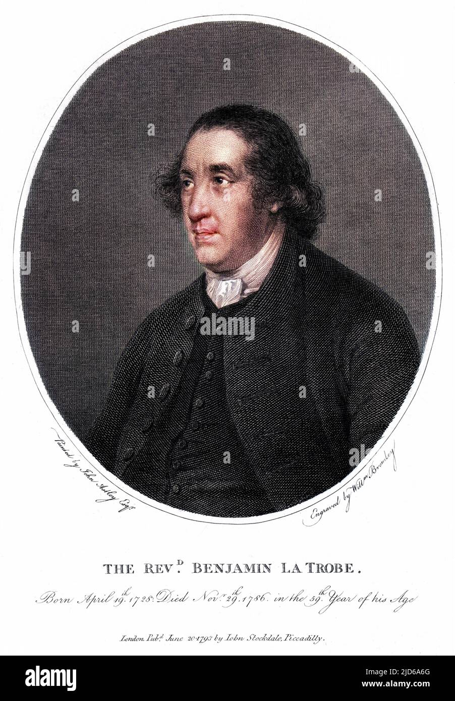 BENJAMIN LATROBE Churchman, ministre morave en Angleterre. Version colorisée de : 10162860 Date: 1728 - 1786 Banque D'Images