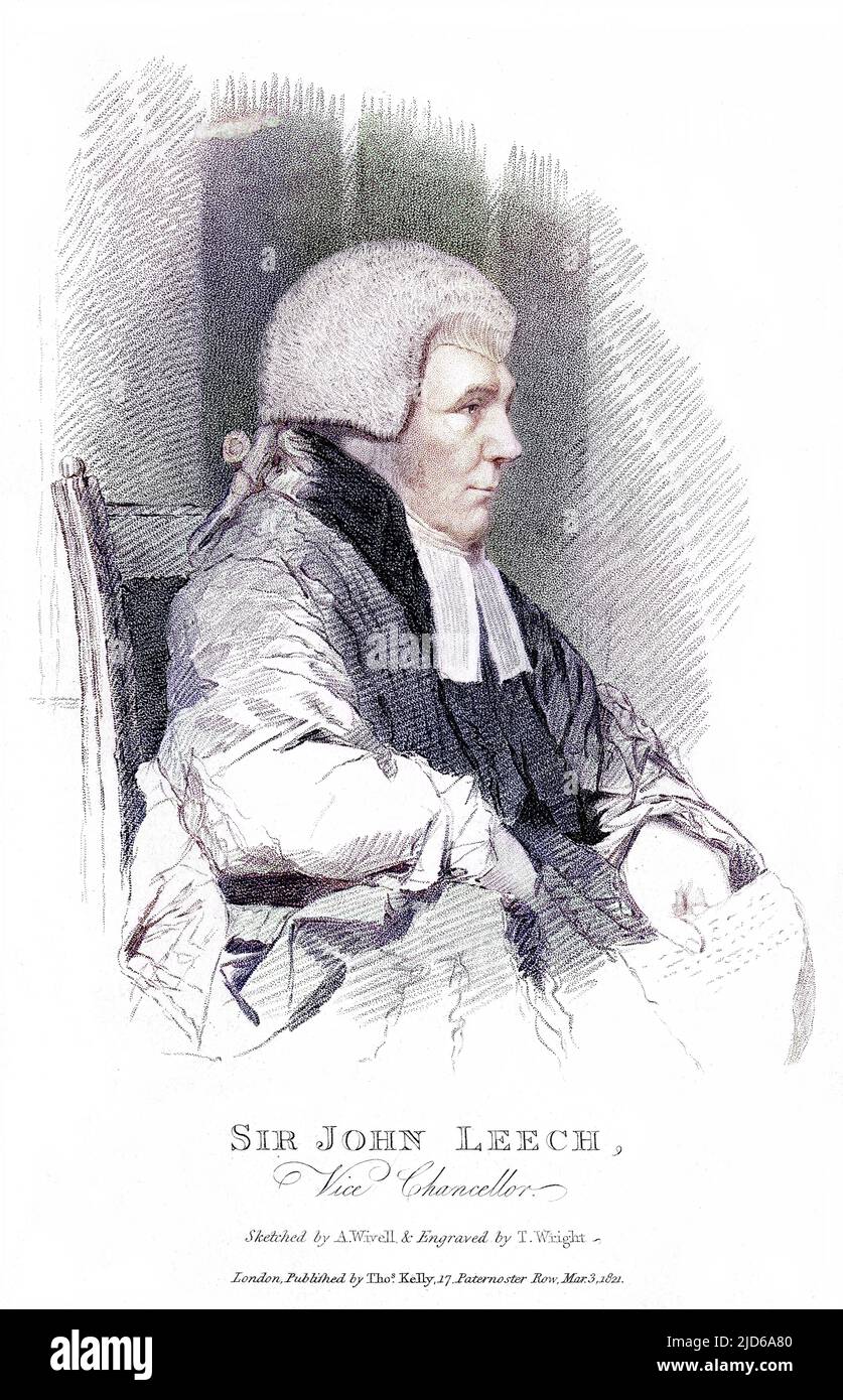 SIR JOHN LEECH juge, vice-chancelier version colorisée de : 10162979 Date: Vers 1821 Banque D'Images