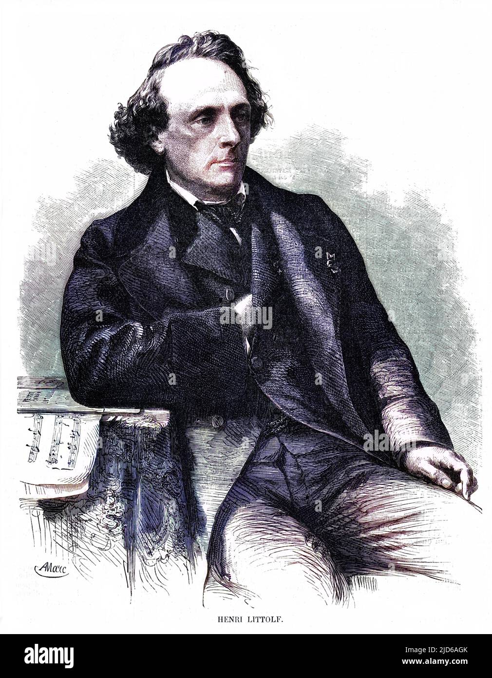 HENRY (Henri, Heinrich) CHARLES LITOLFF compositeur français/anglais/allemand version colorisée de : 10163347 Date: 1818 - 1891 Banque D'Images