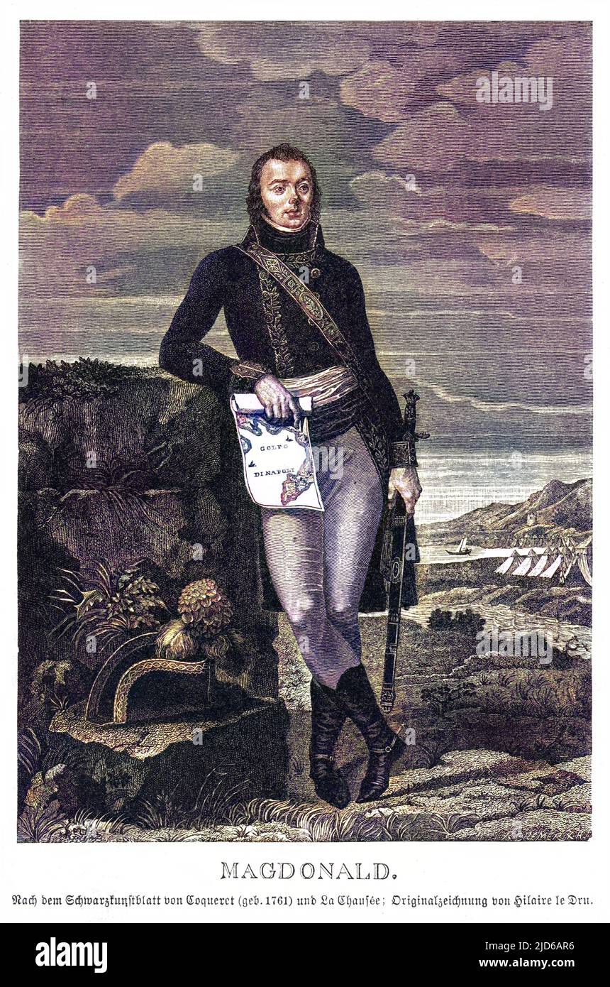 JACQUES-ETIENNE-ALEXANDRE MACDONALD Commandant militaire français, maréchal de France version colorisée de : 10163957 Date: 1765 - 1840 Banque D'Images