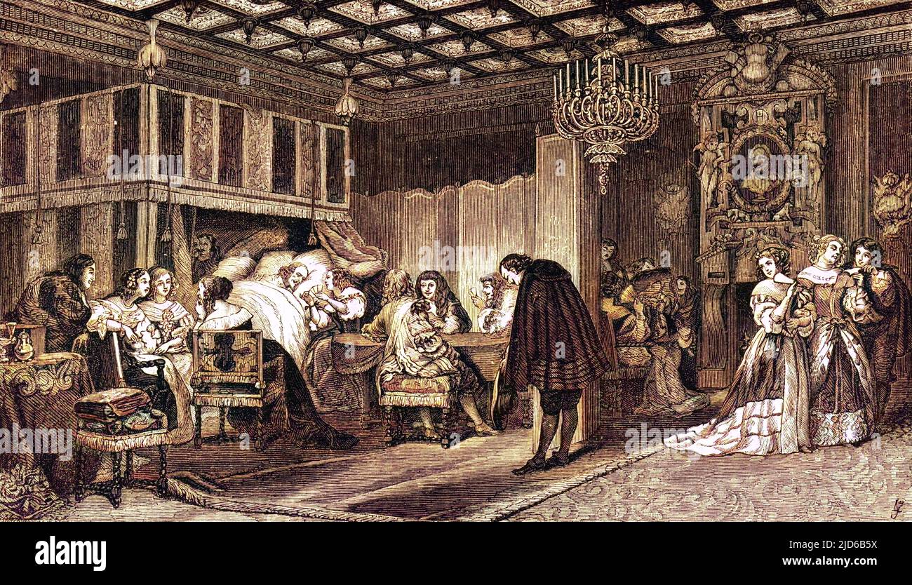 'La dernière maladie du Cardinal Mazarin' version colorisée de : 10164738 Date: 1661 Banque D'Images