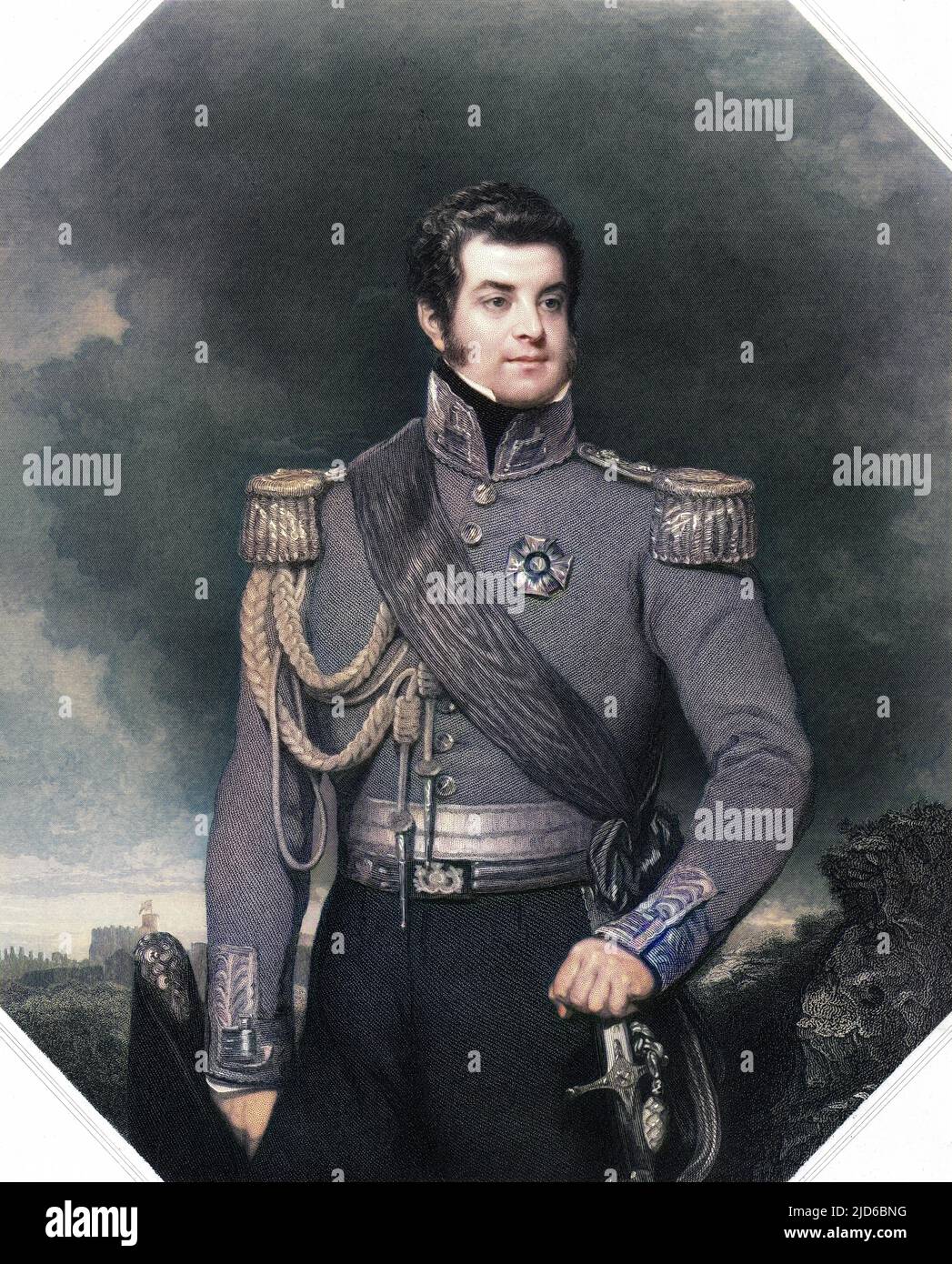 GEORGE AUGUSTUS FREDERICK FITZCLARENCE, premier comte de MUNSTER, fils de William IV et actrice mme Jordan : officier militaire, voyageur, auteur. Version colorisée de : 10166854 Date: 1794 - 1842 Banque D'Images