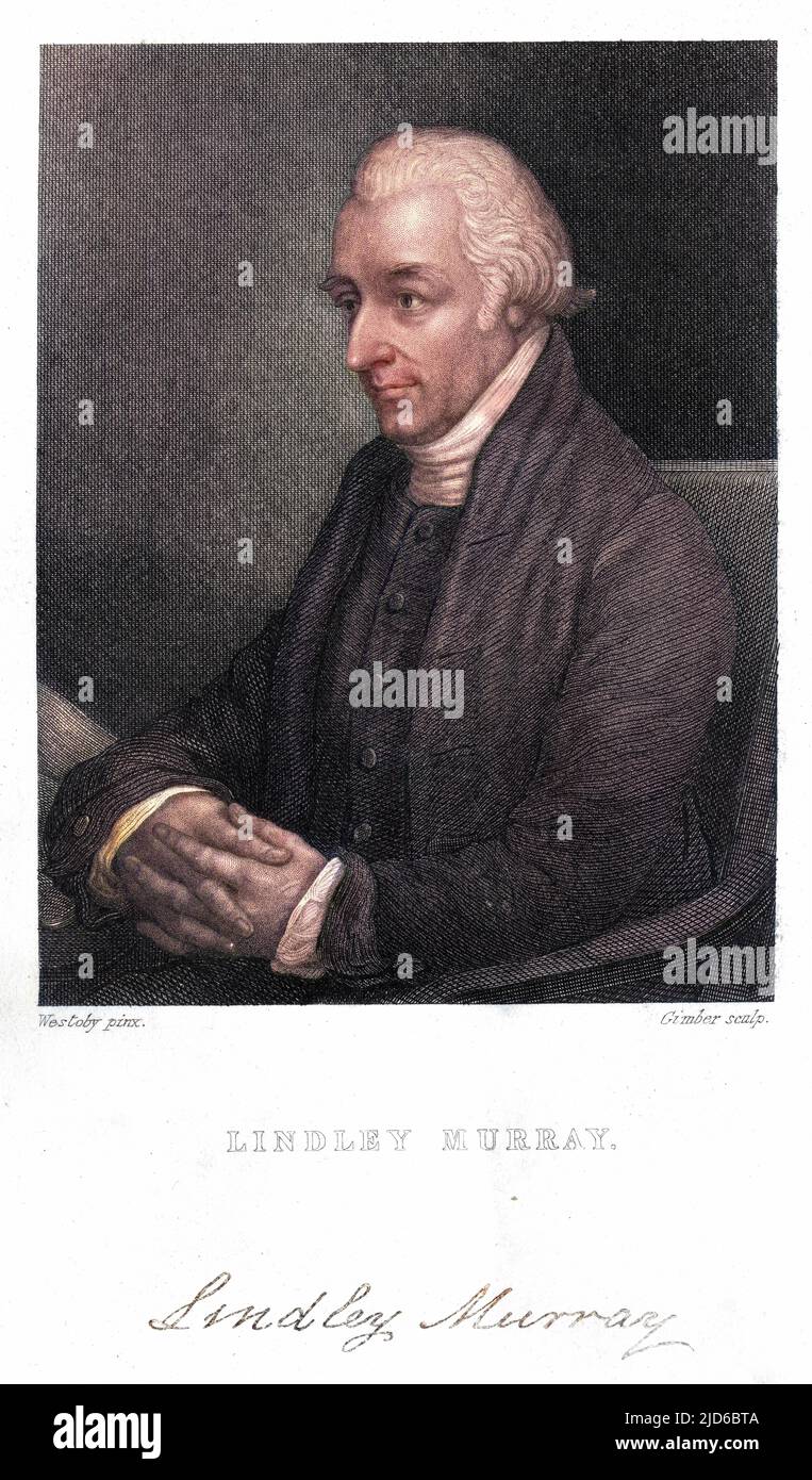 LINDLEY MURRAY écrivain américain de grammarie et d'éducation d'origine écossaise. Version colorisée de : 10166888 Date: 1746 - 1826 Banque D'Images