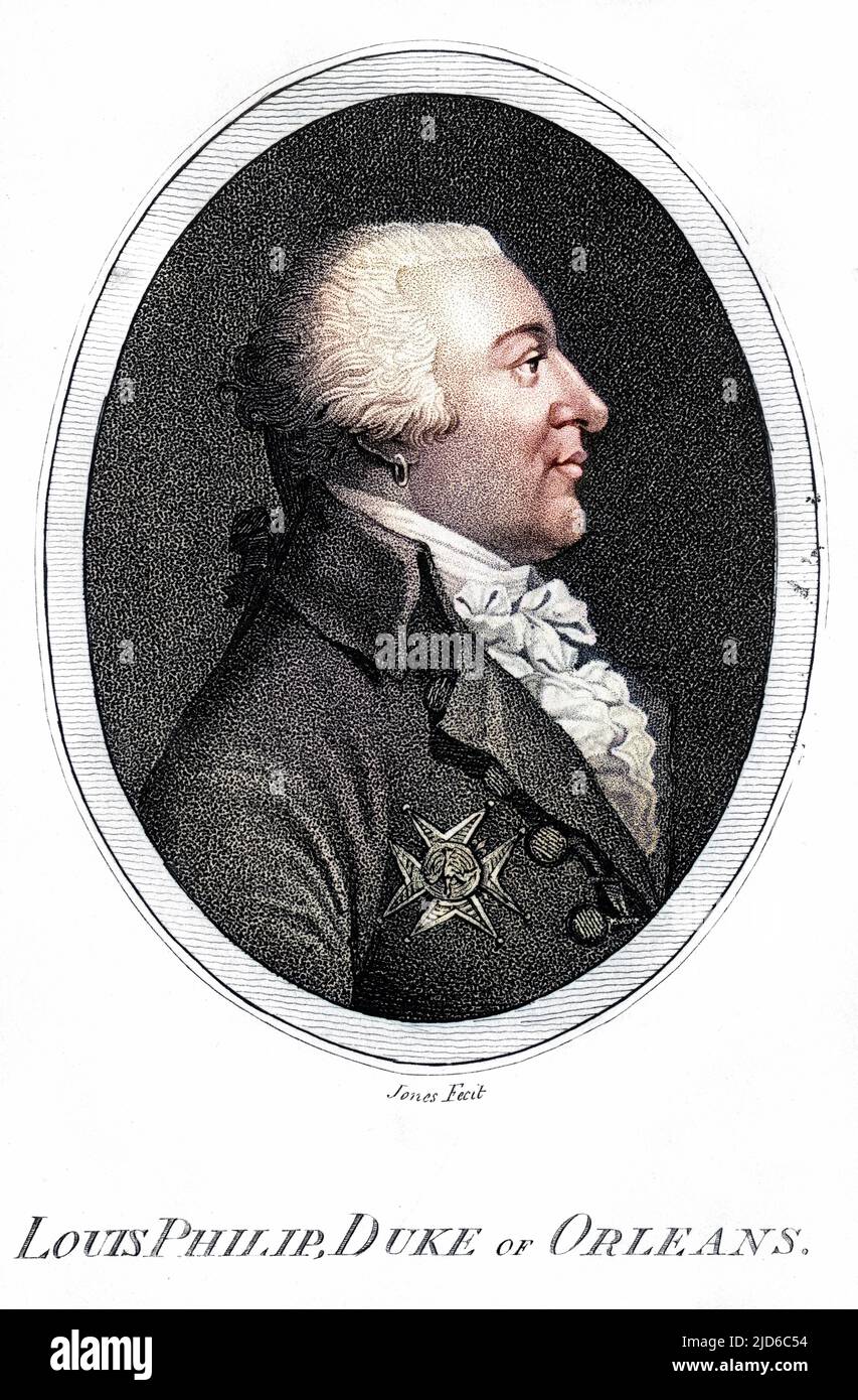 LOUIS PHILIPPE JOSEPH, duc d'ORLÉANS, soldat français, sympathisé avec la Révolution, a pris le nom DE PHILIPPE EGALITE, mais il n'en a pas moins guillotiné : le père de Louis-Philippe. Version colorisée de : 10171377 Date: 1747 - 1793 Banque D'Images