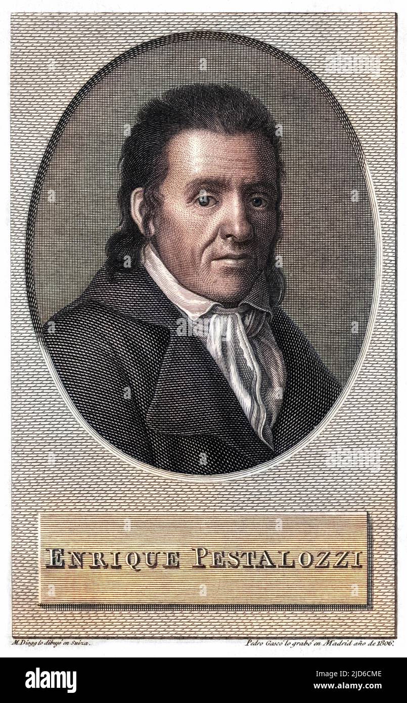 JOHANN HEINRICH PESTALOZZI éducateur suisse version colorisée de : 10172462 Date: 1746 - 1827 Banque D'Images