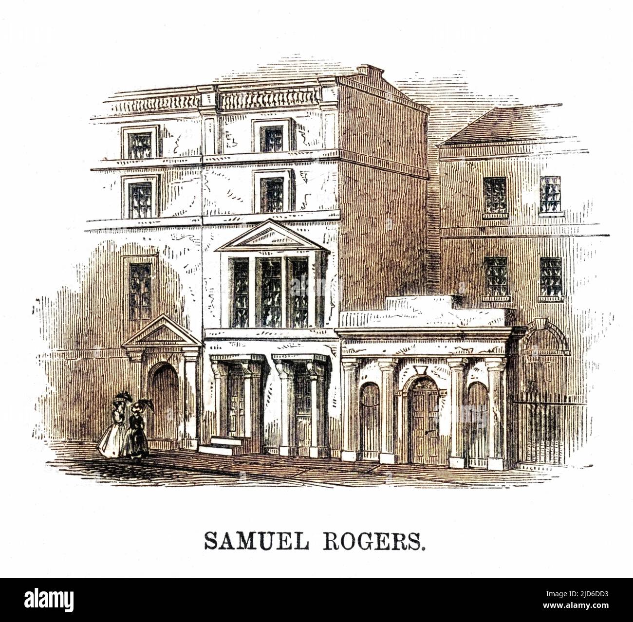 Maison DE SAMUEL ROGERS au 22 St James' place, Londres. Version colorisée de : 10174446 Date: 1847 Banque D'Images