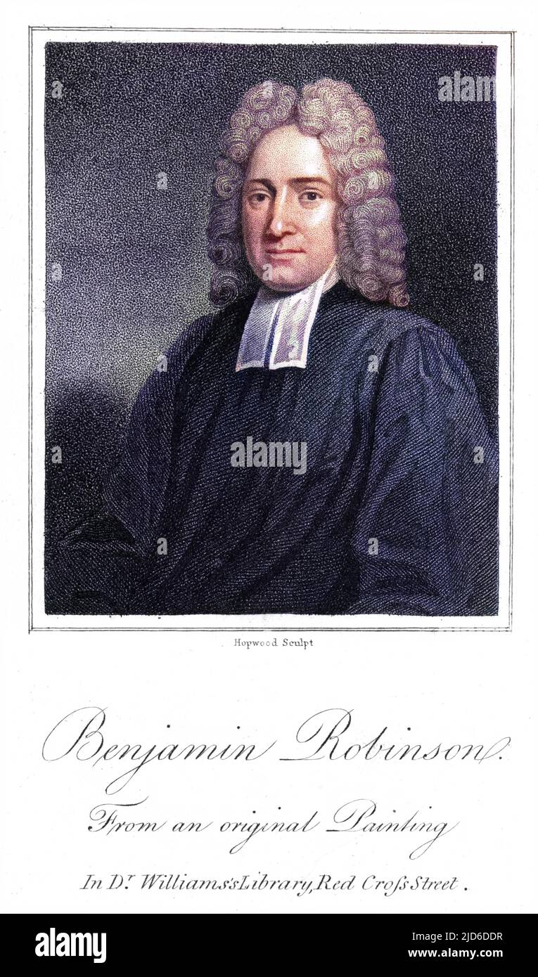BENJAMIN ROBINSON non conformiste churchman version colorisée de : 10174351 Date: 1666 - 1724 Banque D'Images