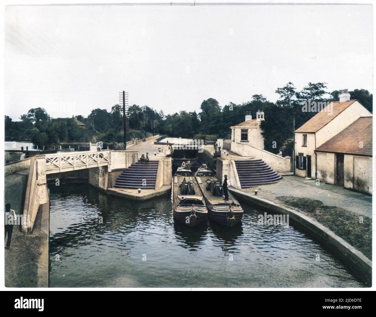 Grand Union Canal, Rickmansworth, Hertfordshire version colorisée de : 10196163 Date: 1922 Banque D'Images