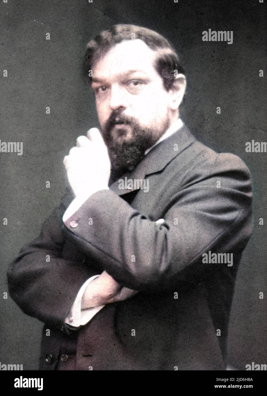 Claude Debussy (1862 - 1918), compositeur français. Version colorisée de : 10219461 Banque D'Images