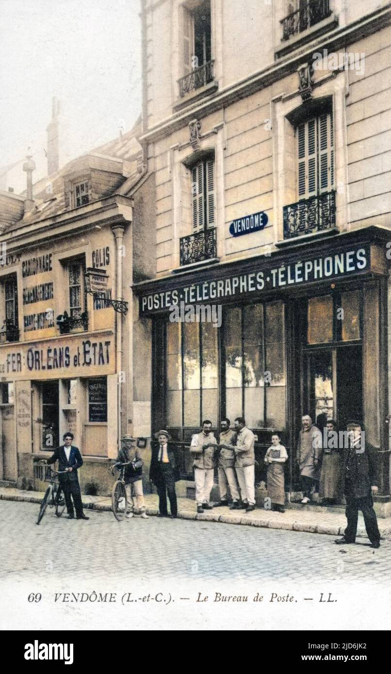 Vendome, France (département Loir-et-cher) - Post Office version colorisée de : 10638387 Date: Vers 1910s Banque D'Images