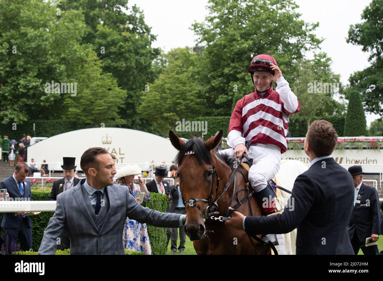 Ascot, Berkshire, Royaume-Uni. 18th juin 2022. Le cheval a manqué la coupe criblée par le jockey James McDonald a gagné la course de Golden Gates Stakes à Royal Ascot aujourd'hui. Propriétaire Ed Babington. Formateur George Boughey. Crédit : Maureen McLean/Alay Live News Banque D'Images