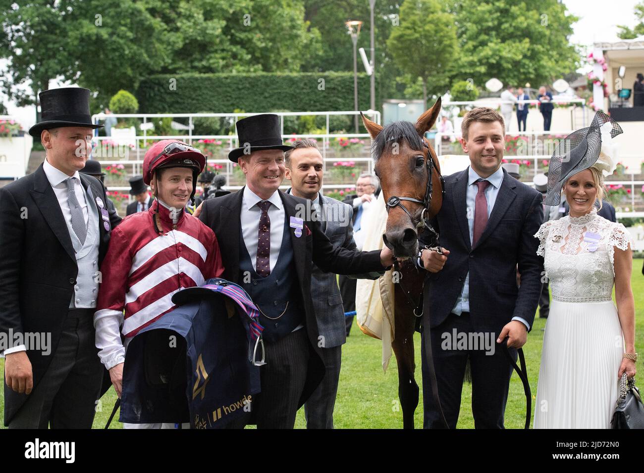 Ascot, Berkshire, Royaume-Uni. 18th juin 2022. Le cheval a manqué la coupe criblée par le jockey James McDonald a gagné la course de Golden Gates Stakes à Royal Ascot aujourd'hui. Propriétaire Ed Babington. Formateur George Boughey. Crédit : Maureen McLean/Alay Live News Banque D'Images