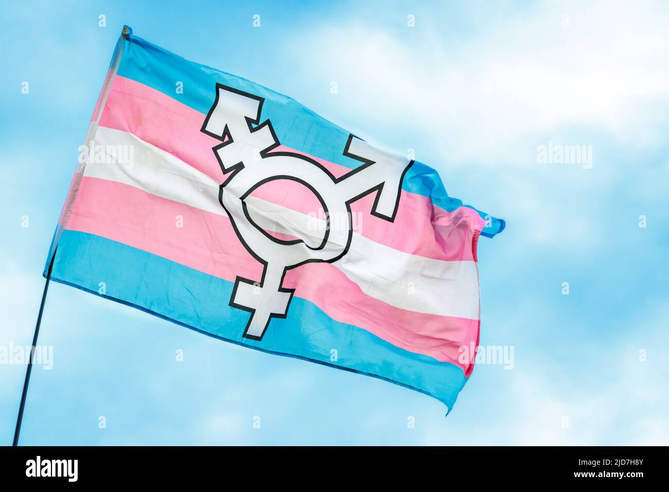 Drapeau de la gay Pride bisexuelle atGay Pride Even Banque D'Images