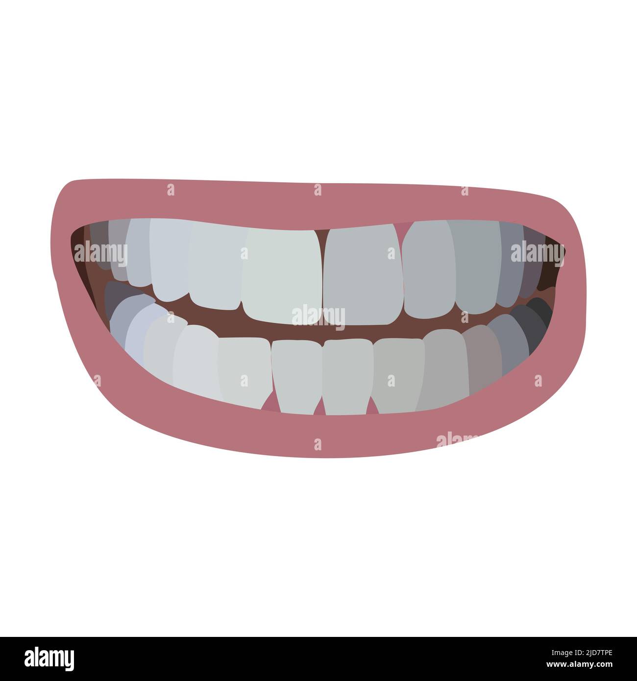 illustration plate vectorielle de la bouche et des dents humaines sur fond blanc Illustration de Vecteur