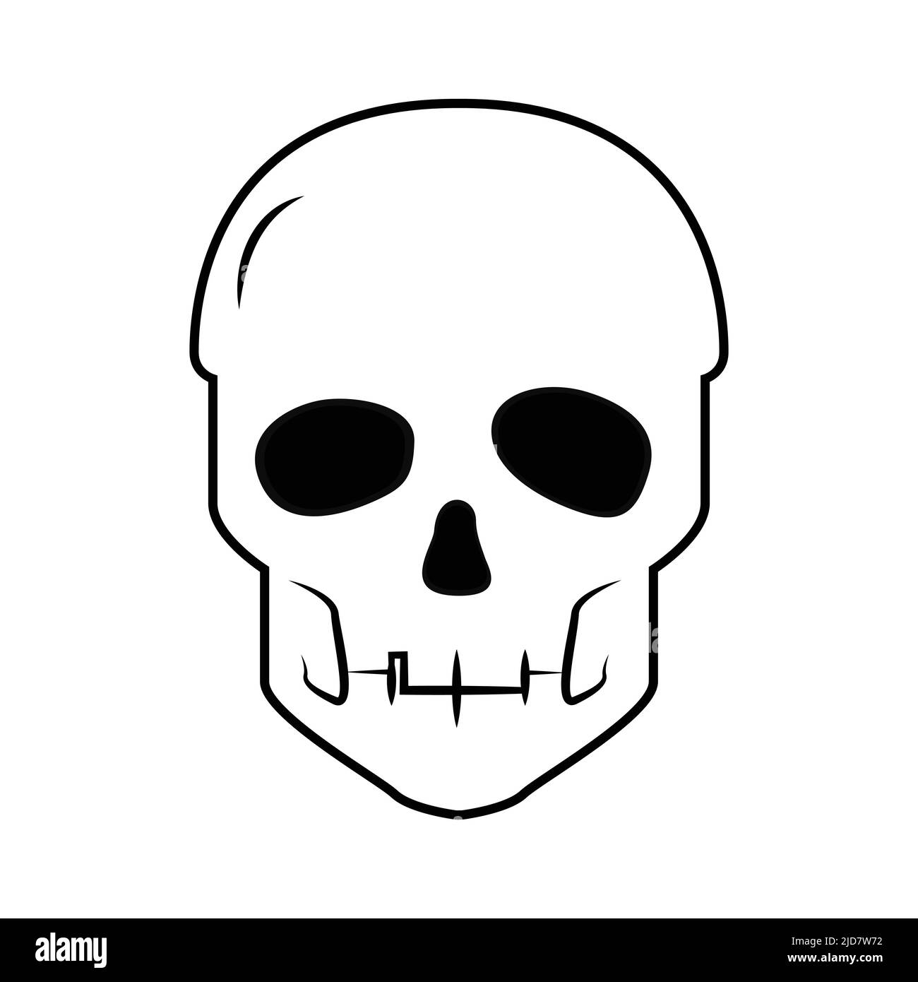 Contour de la tête du crâne. Illustration vectorielle. Sur fond blanc Illustration de Vecteur