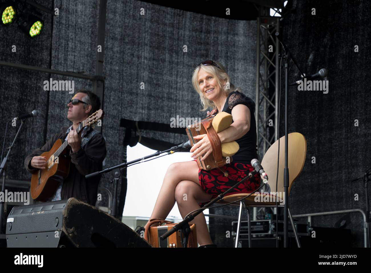 Cork, Irlande. 18th juin 2022. Sharon Shannon divertit la foule avec un cadre animé au Cork Summer Show qui a eu lieu dans les champs d'exposition de Curraheen, Cork, Irlande.- Credit; David Creedon / Alay Live News Banque D'Images