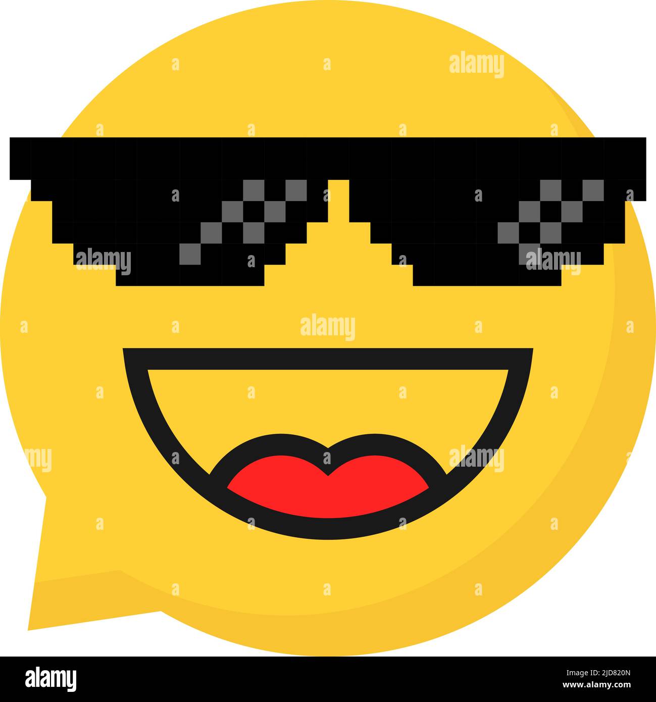 verres pixelart sur la bulle émoji en riant Illustration de Vecteur