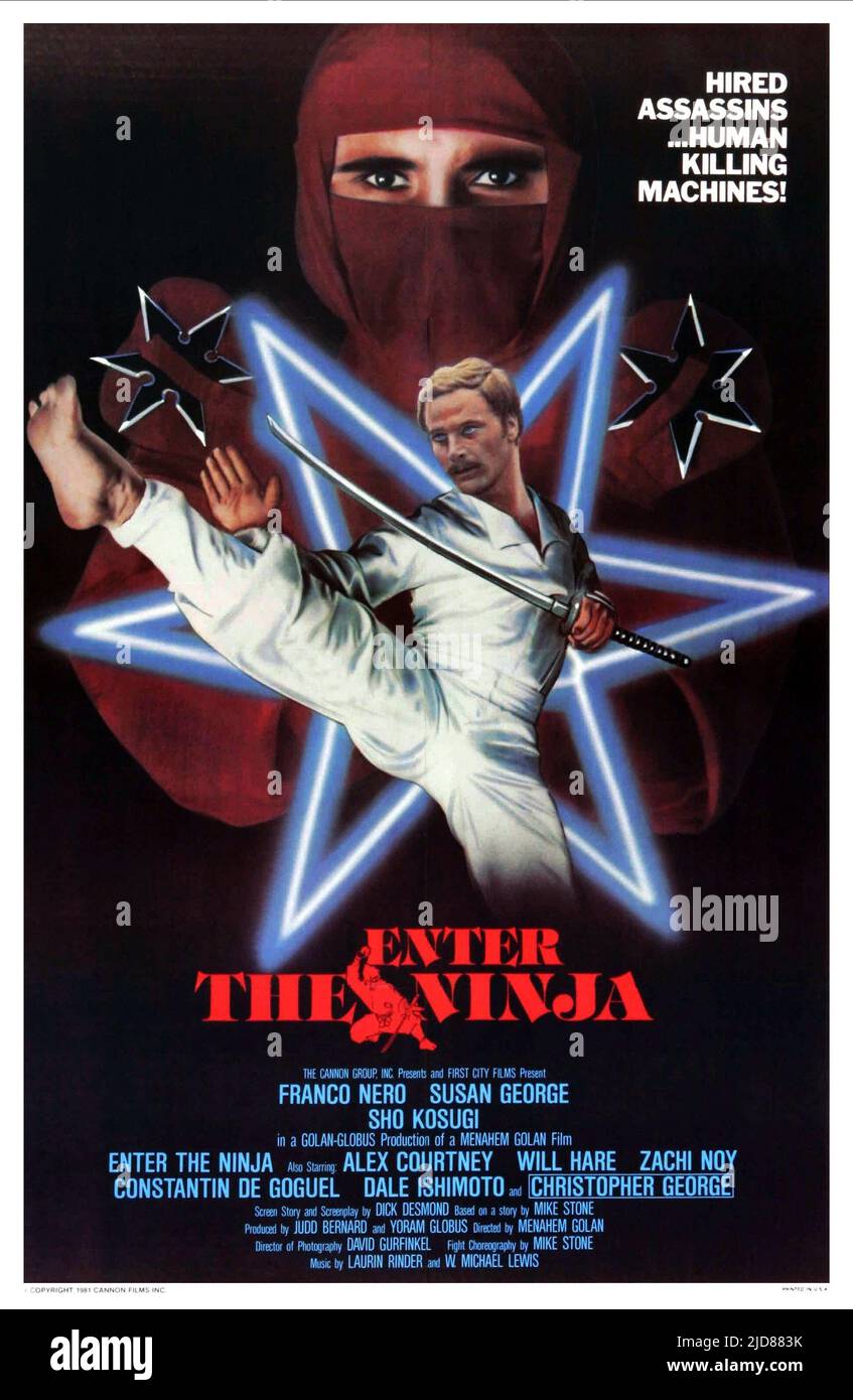 AFFICHE FRANCO NERO, ENTREZ DANS LE NINJA, 1981, Banque D'Images