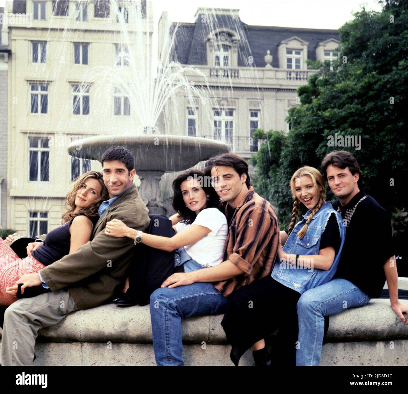 ANISTON,SCHWIMMER,COX,LEBLANC,KUDROW,PERRY, AMIS : Saison 1, 1994 Banque D'Images