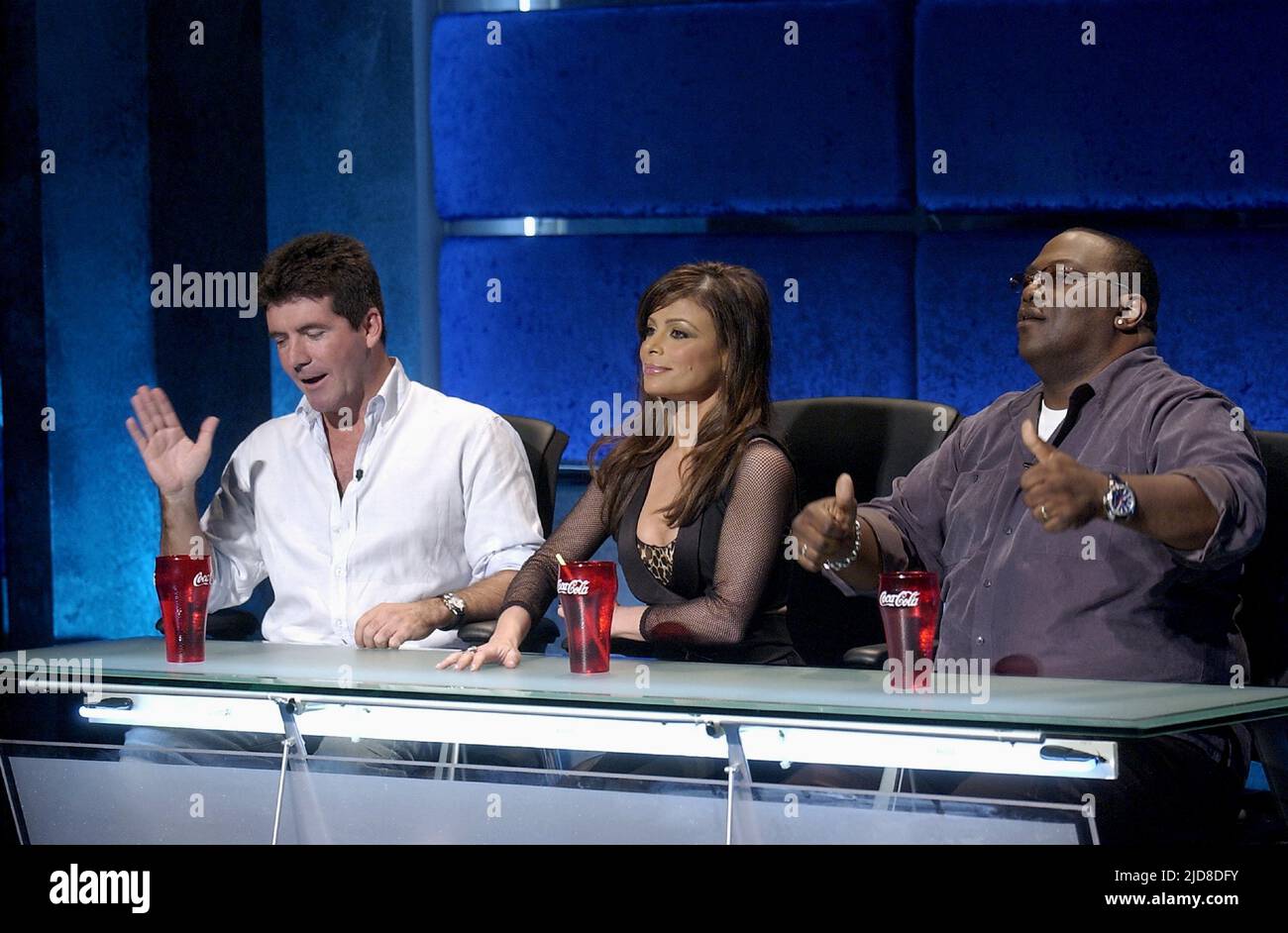 COWELL,ABDUL,JACKSON, IDOL AMÉRICAIN : SAISON 2, 2003, Banque D'Images