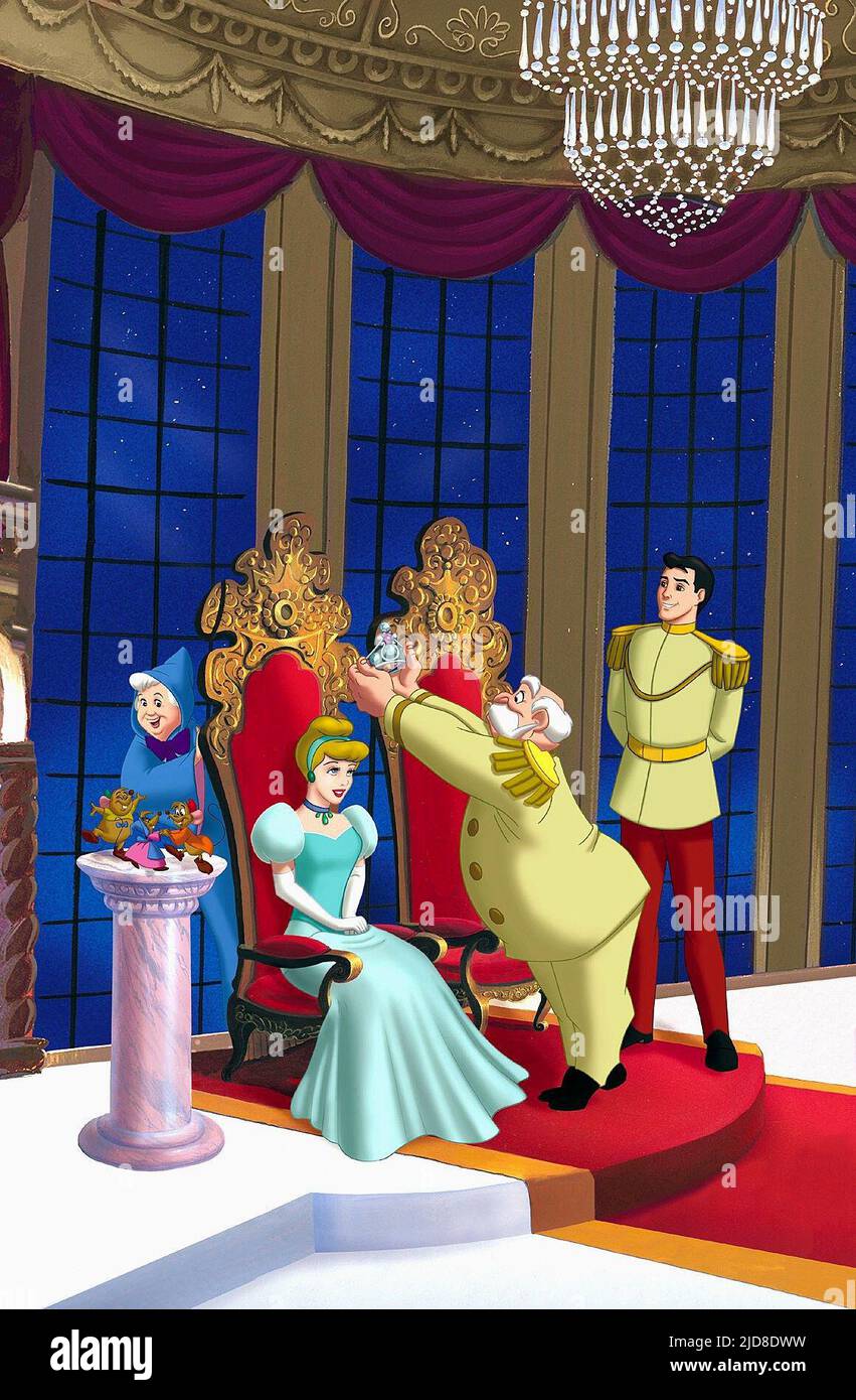 MARRAINE,CENDRILLON,ROI,CHARMANTE, CENDRILLON II: LES RÊVES DEVIENNENT RÉALITÉ, 2002, Banque D'Images