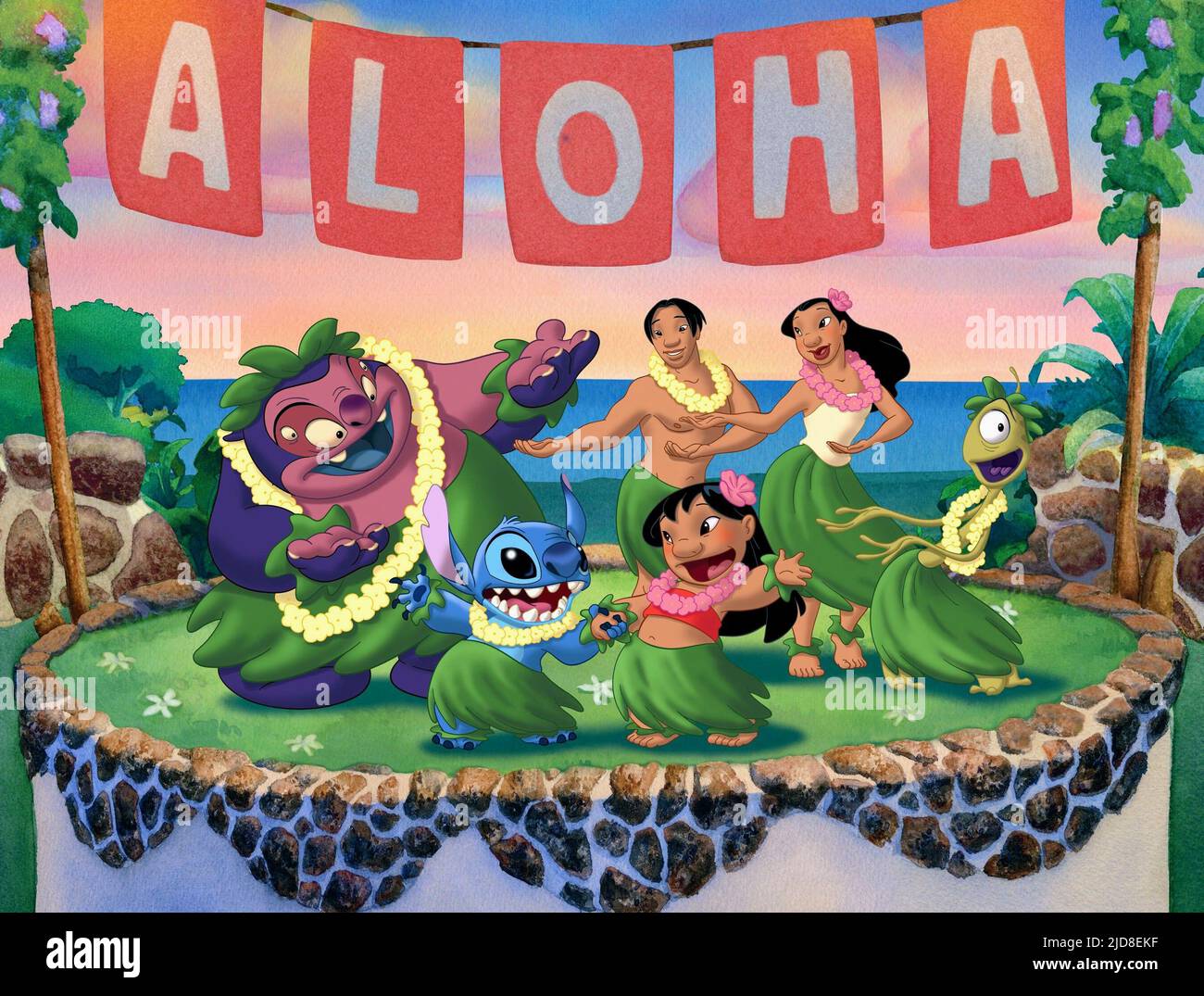 JUMBA,STITCH,LILO,DAVID,NANI,PLEAKLEY, LILO ET STITCH 2 STITCH A UNE CHIENNE, 2005 Photo Stock