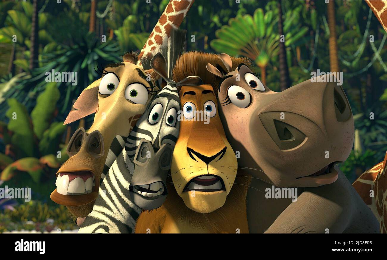 GIRAFFE,ZEBRA,LION,HIPPO, MADAGASCAR, 2005, Banque D'Images
