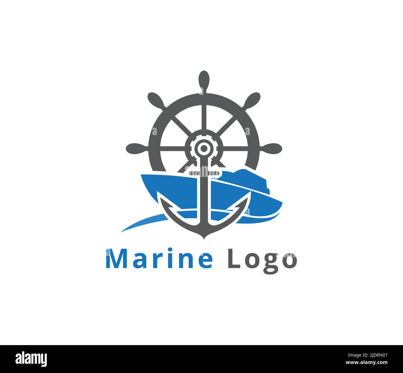 Logo croisière marine avec élément Anchor & Ship Illustration de Vecteur