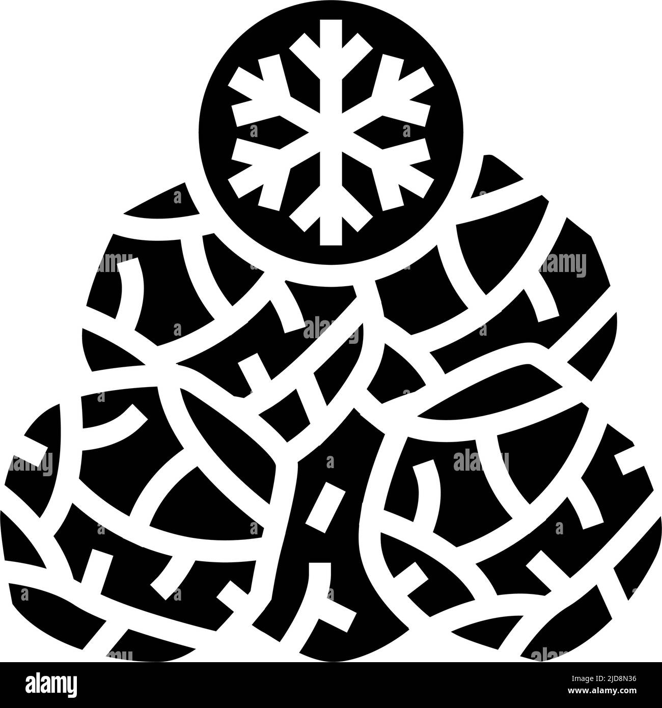 illustration vectorielle d'icône de glyphe d'épinards surgelés Illustration de Vecteur