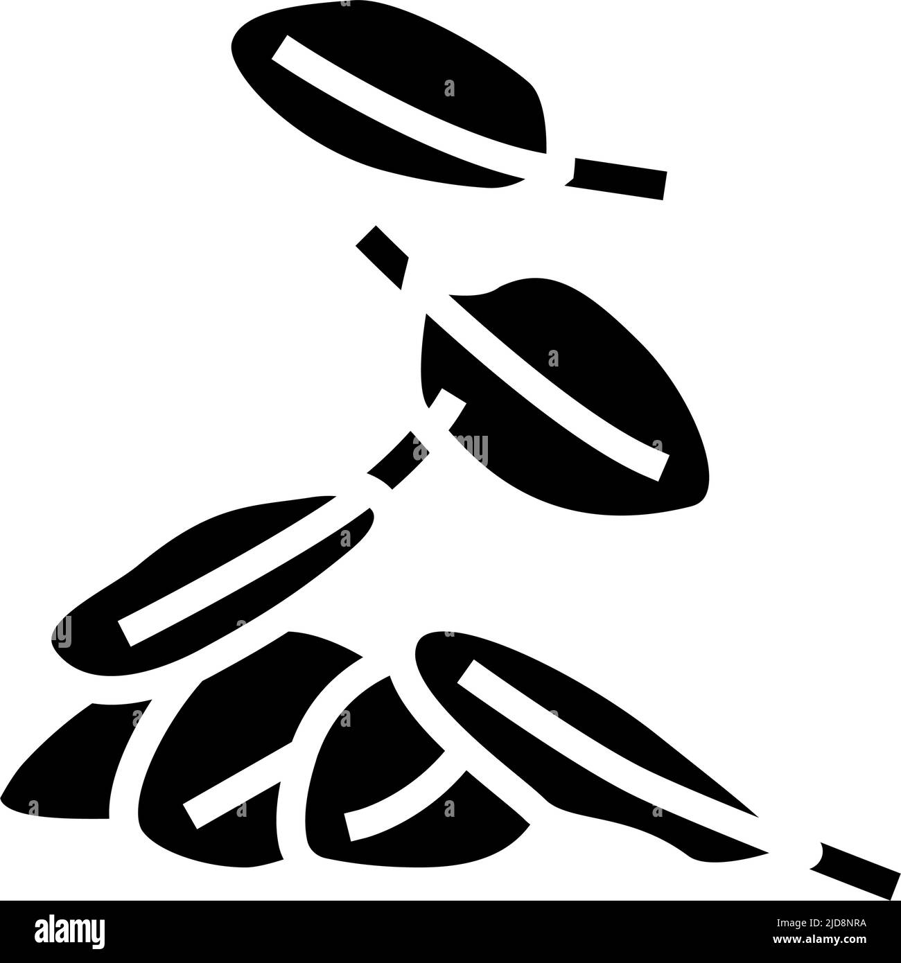 illustration vectorielle de l'icône du glyphe des feuilles d'épinards Illustration de Vecteur