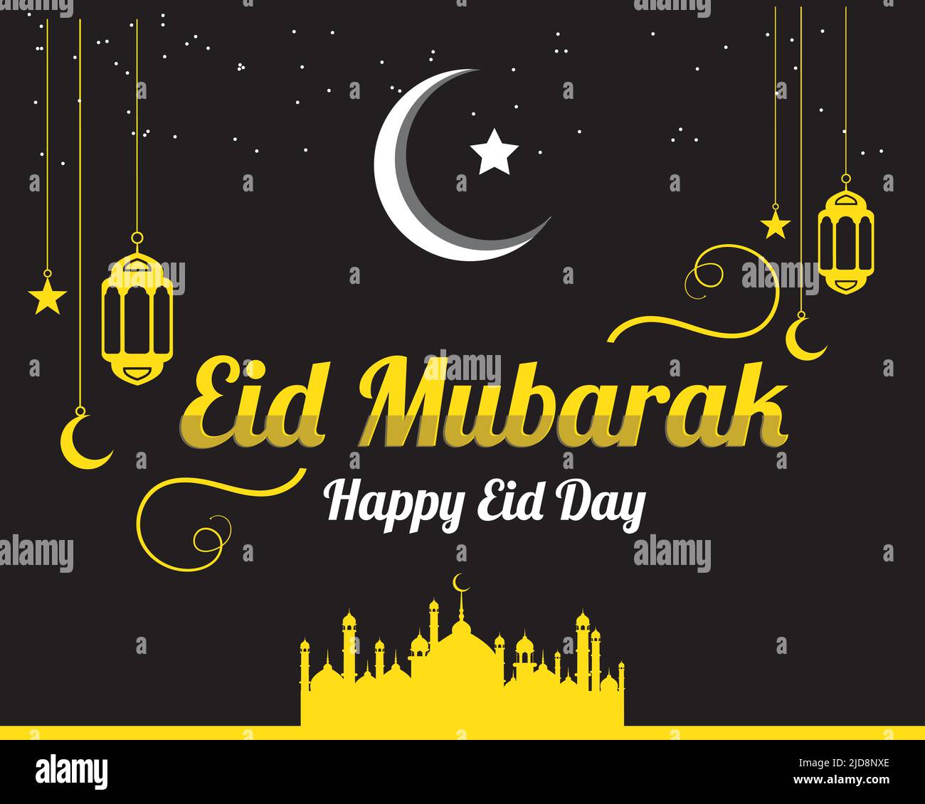 Muslim Eid Festival Background Design, Eid Mubarak Illustration de Vecteur