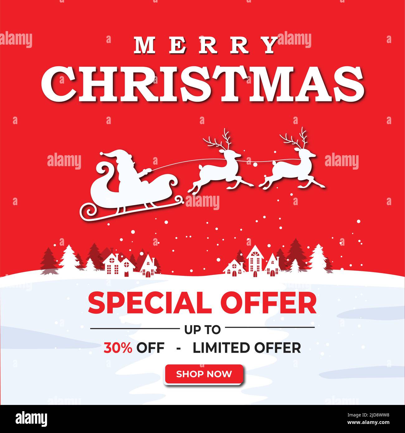 Offre de vente de Noël social Media Post Design Illustration de Vecteur