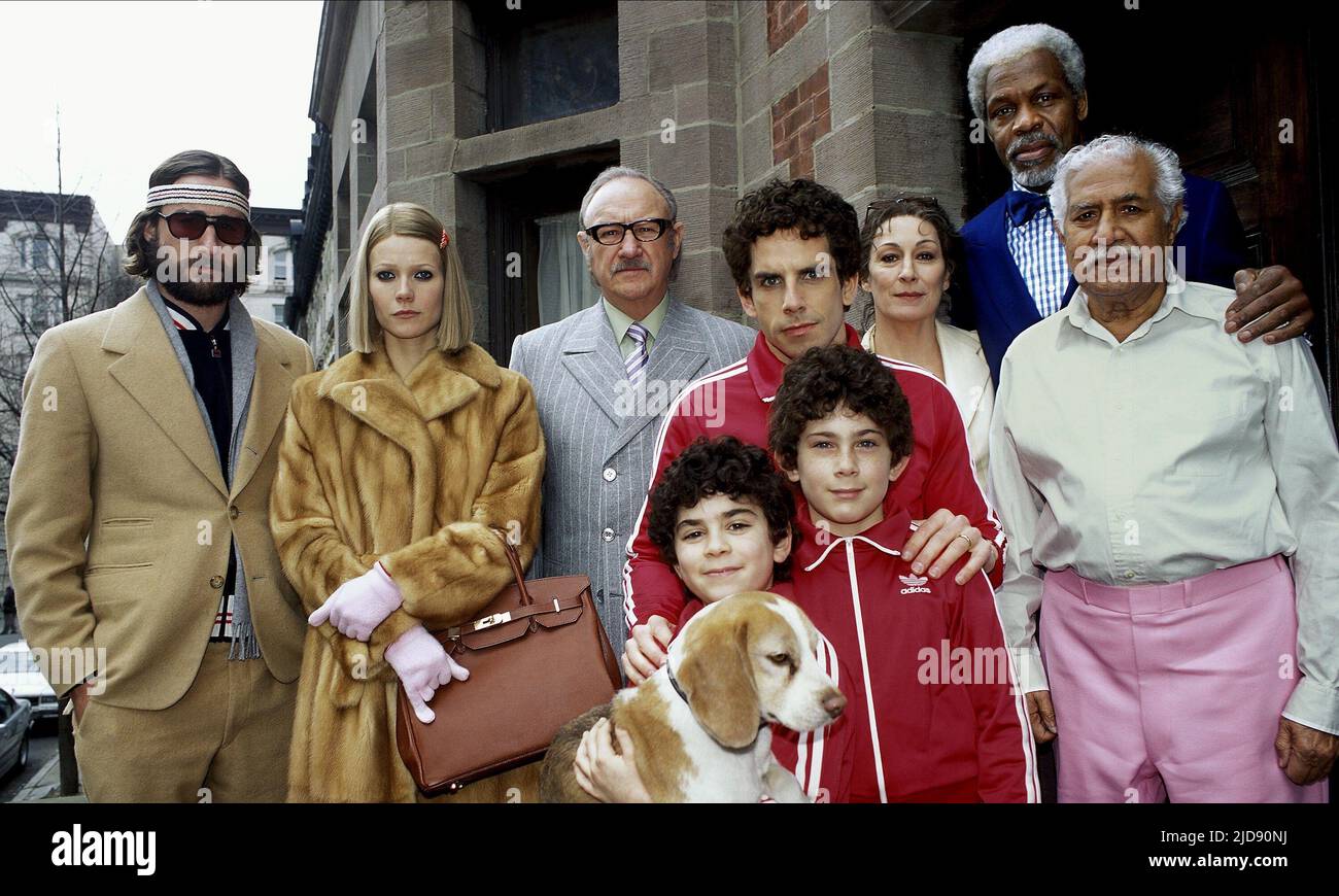 WILSON,PALTROW,HACKMAN,STILLER,HUSTON,GLOVER,PALLANA, THE ROYAL TENENBAUMS, 2001, Banque D'Images