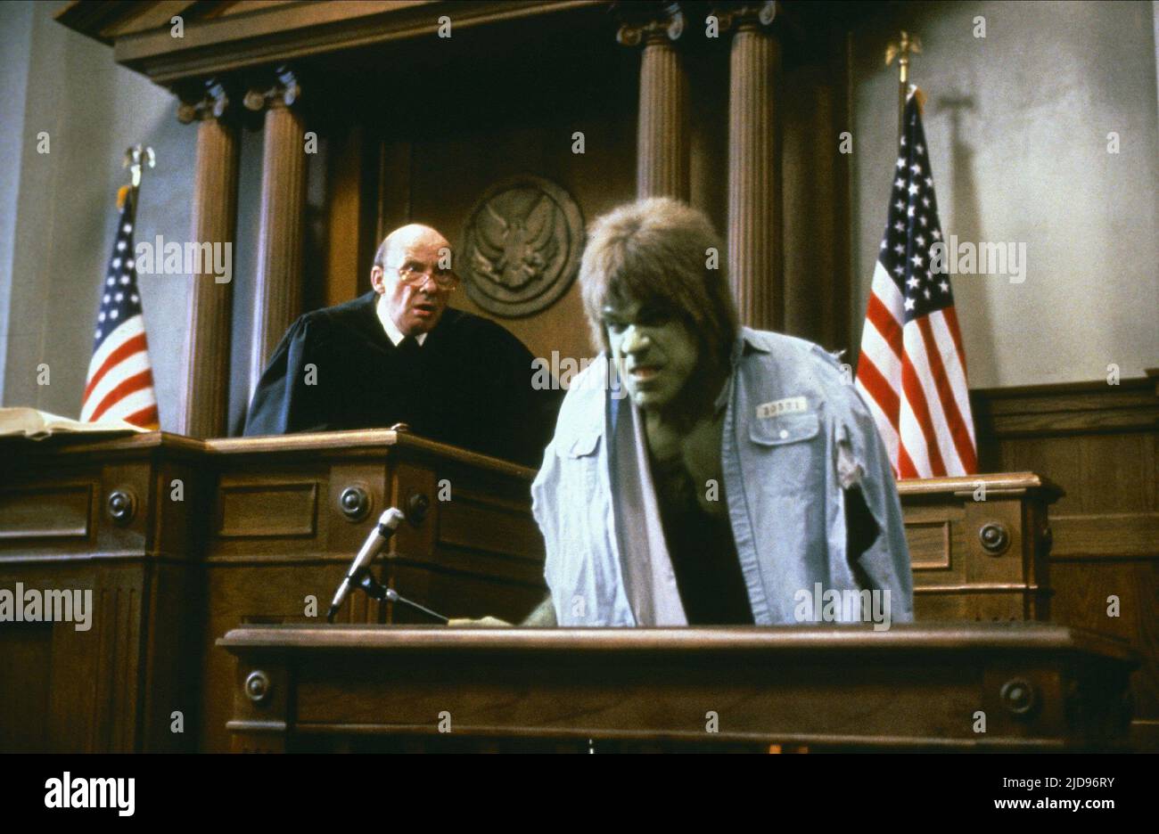 LOU FERRIGNO, PROCÈS DE L'INCROYABLE HULK, 1989, Banque D'Images