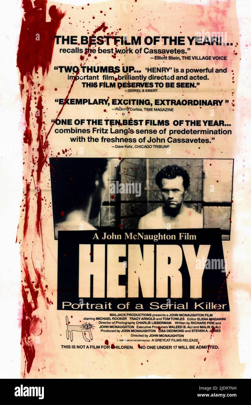 POSTER DE FILM, HENRY: PORTRAIT D'UN TUEUR EN SÉRIE, 1986, Banque D'Images