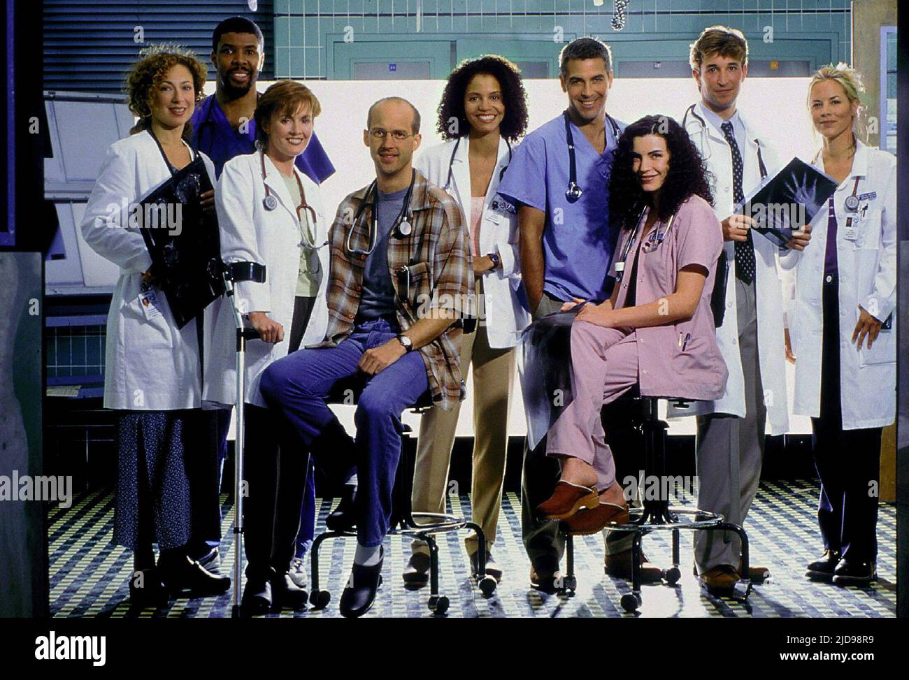 KINGSTON,SALLE,INNES,EDWARDS,REUBEN,CLOONEY,MARGULIES,WYLE,BELLO, ER : SAISON 4, 1997, Banque D'Images