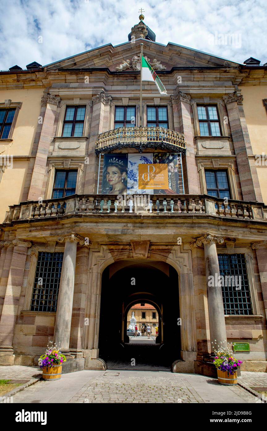 Fulda, Allemagne. 17th juin 2022. Stadschloss of Fulda belle exposition dans le Stadschloß dans la ville allemande Fulda, Design & Dynastie '250 Jahr Hofleben Oranien-Nassau' Foto: RPE Albert Nieboer https://fulda2022.de Credit: dpa/Alay Live News Banque D'Images