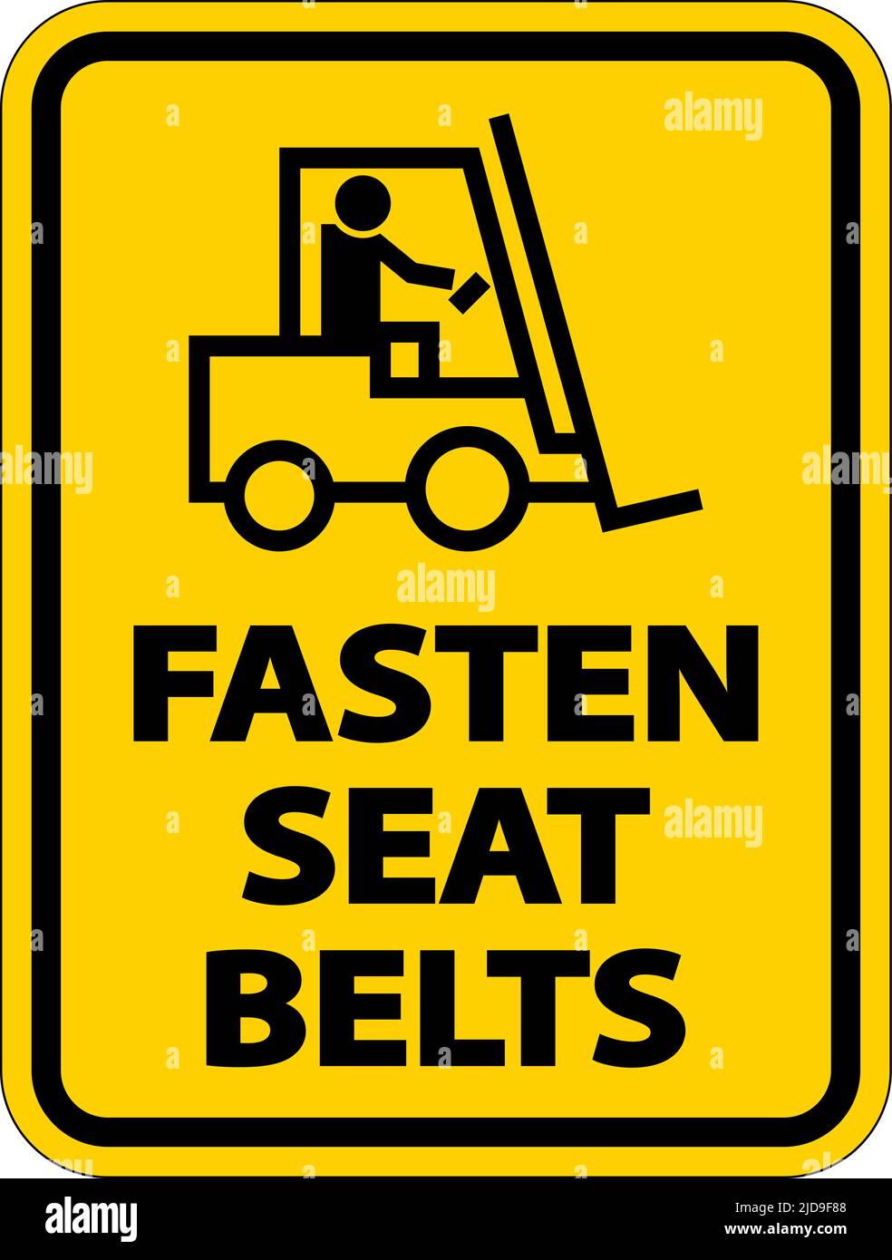 Affiche d'étiquette de bouclage des ceintures de sécurité sur fond blanc Illustration de Vecteur