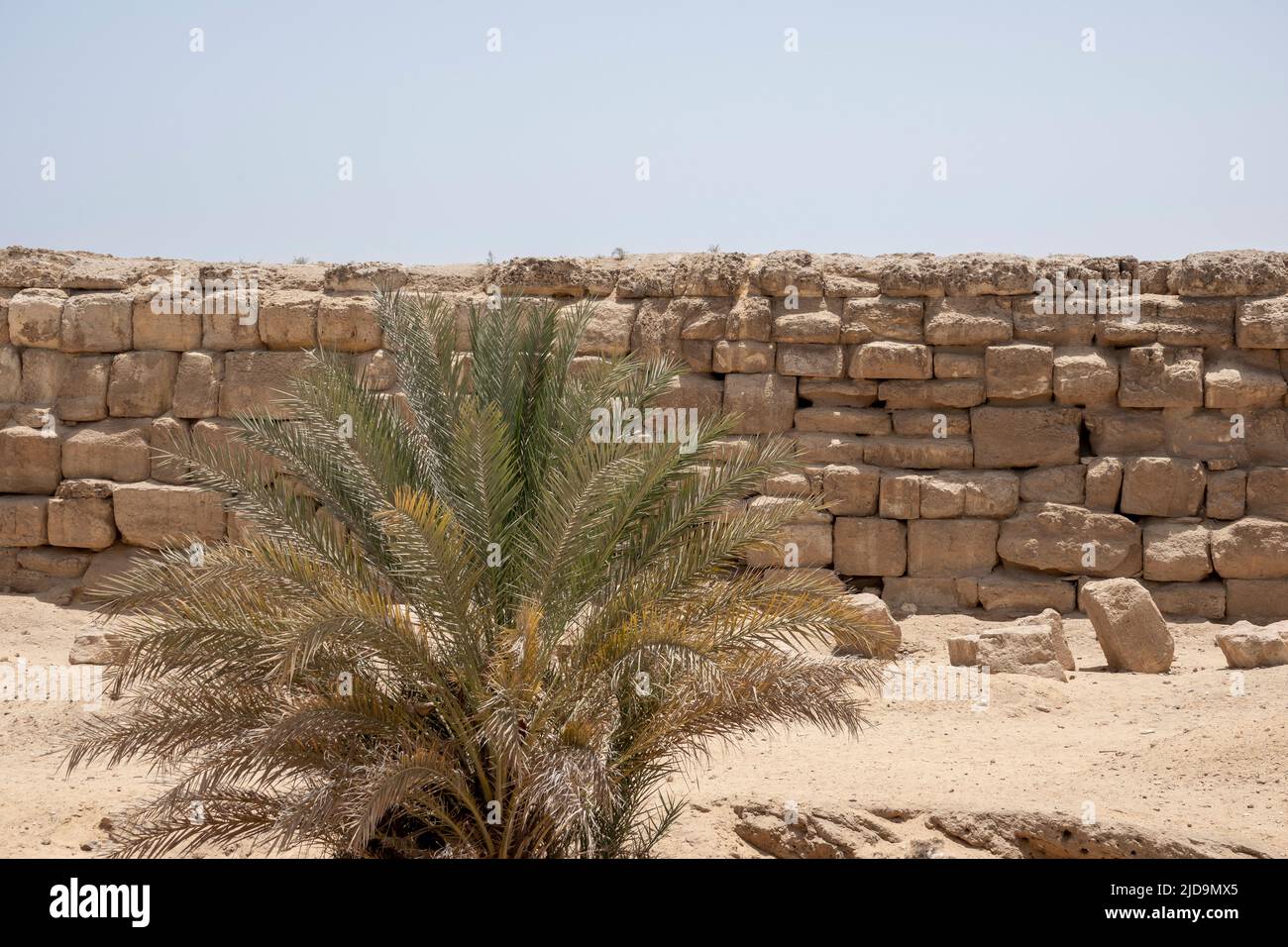 Mur du Nid-de-Corbeau, Pyramides de Gizeh et Sphinx, le Caire, Égypte Banque D'Images