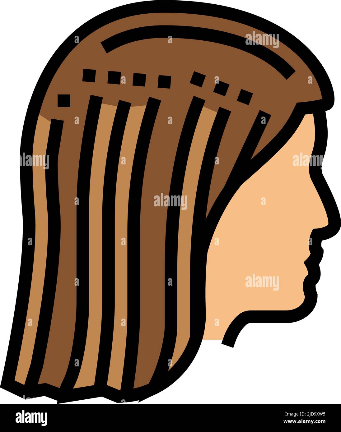 tête avec illustration vectorielle de l'icône de couleur buns ajoutée Illustration de Vecteur