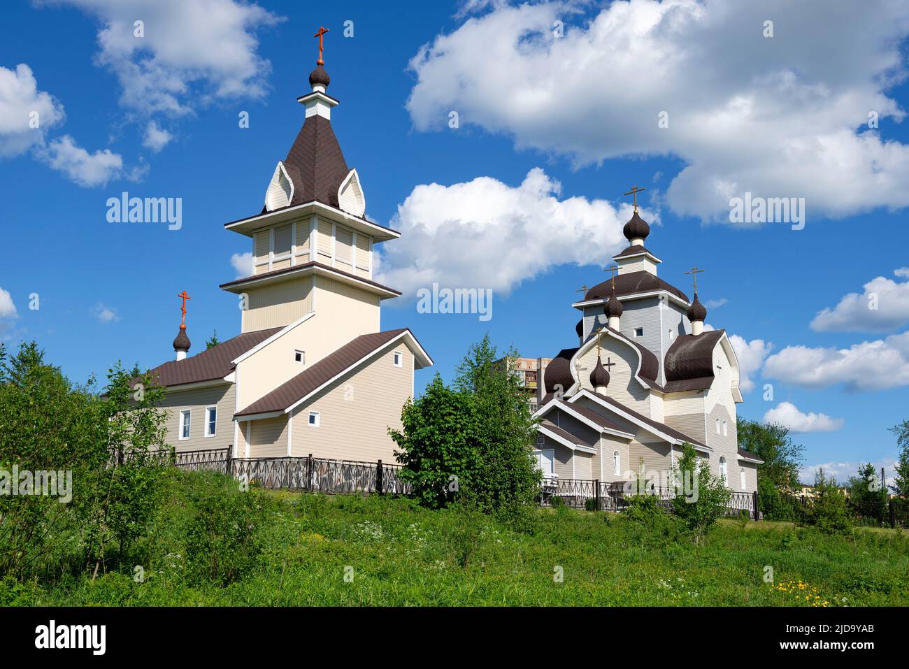 Église de la Nativité de la Sainte Vierge Marie, un jour d'été. Kondopoga, Russie Banque D'Images