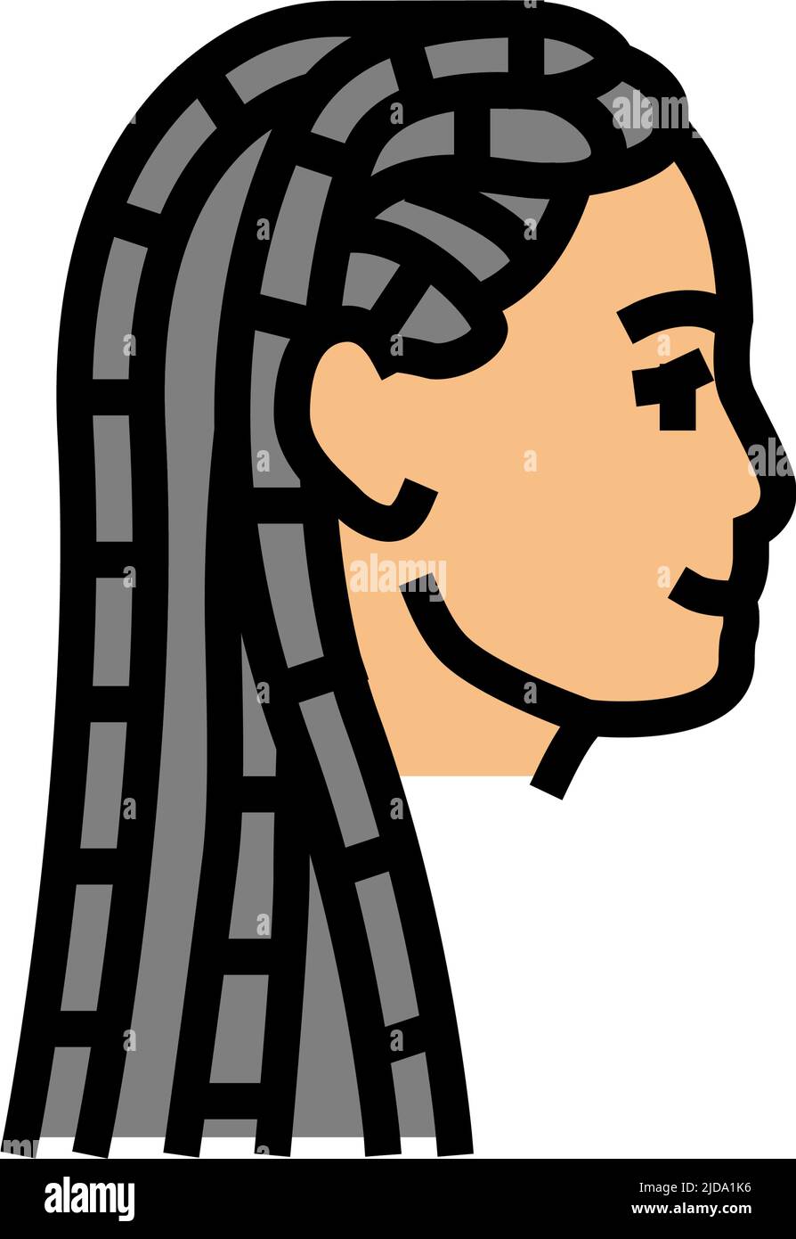 illustration vectorielle d'icône de couleur de coiffure de tresses Illustration de Vecteur