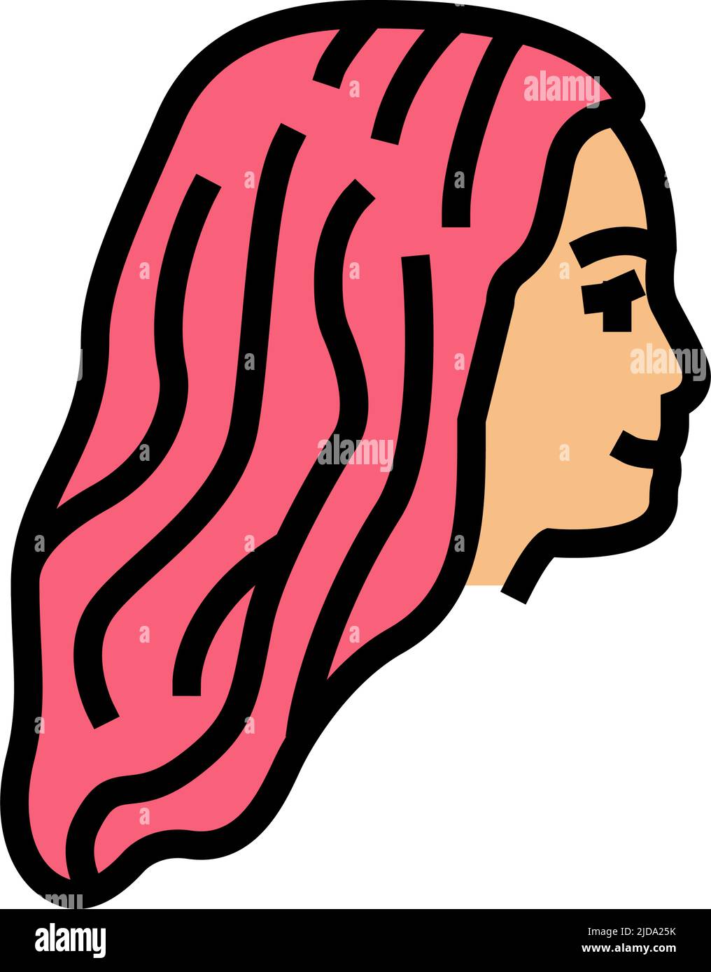 illustration vectorielle de l'icône de couleur de cheveux Illustration de Vecteur