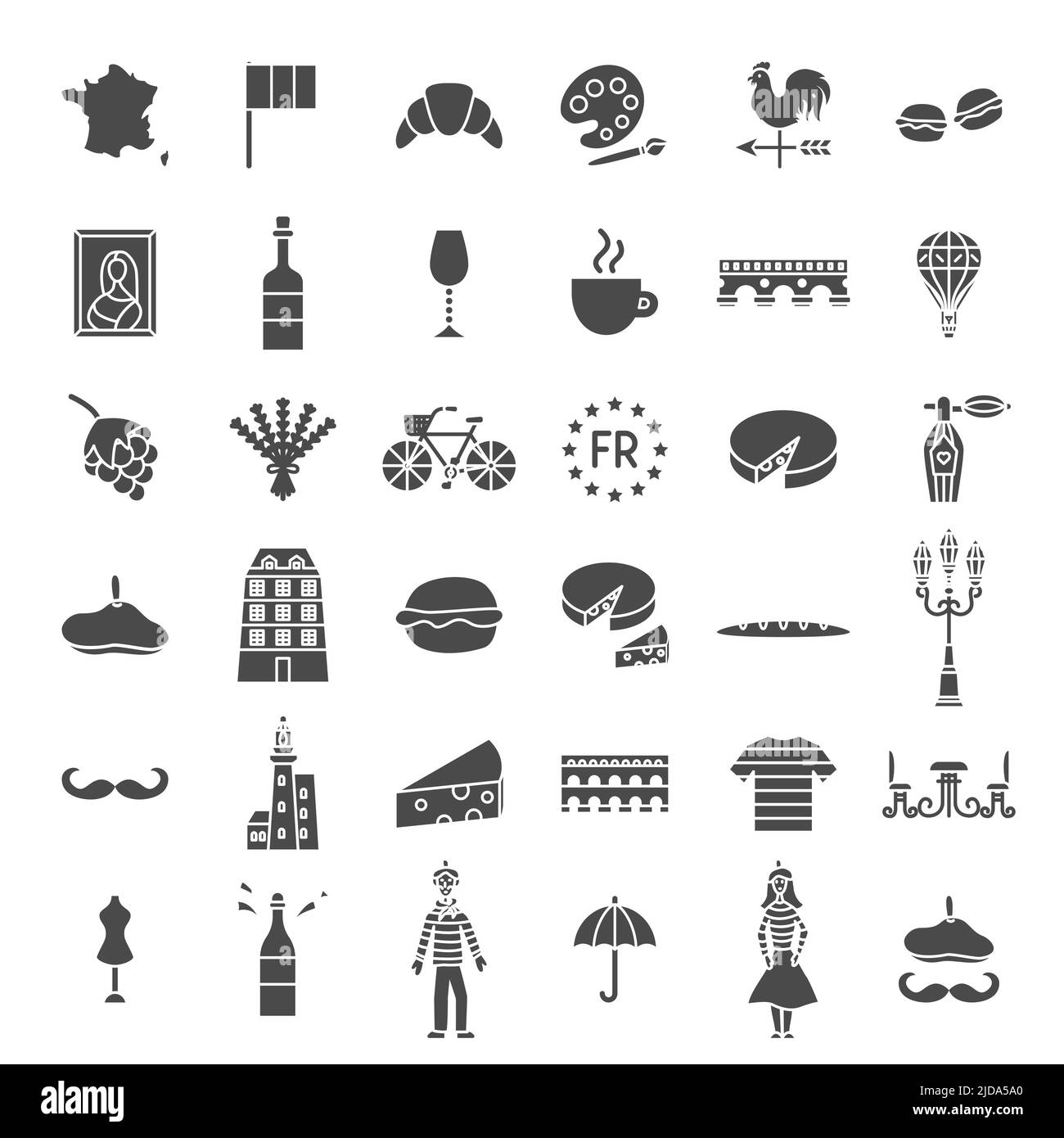 France icônes Web solides Illustration de Vecteur