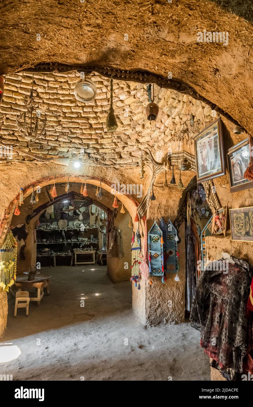 Intérieur des maisons coniques traditionnelles de Harran, Sanli Urfa, Turquie Banque D'Images