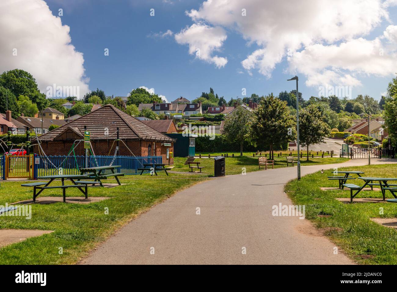 Aire de jeux pour enfants à Springfield Park, Kidderminster, Worcestershire, Angleterre. Banque D'Images