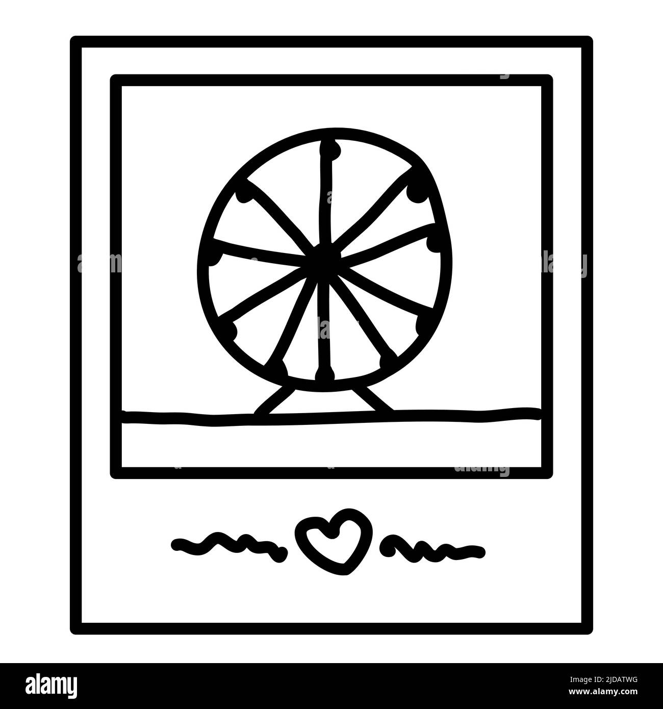 Un joli cadre photo pour les vacances d'été. photo instantanée de l'appareil photo pour album photo de voyage. Dessin amusant et minimaliste Illustration de Vecteur